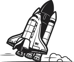 Celestial Conqueror Rocket Sketch in Noir Stellar Soarer Black of Rocket Ship vector