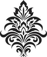 Classic Charm Black Icon of Vintage Floral Decorative Element Nostalgic Nouveau Design of Vintage Florals in Black vector