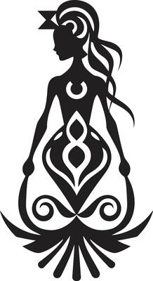 Mystical Markings Black Icon of Tribal Ink Tribal Noir Tattoo Design with Black Elements
