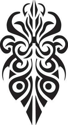 Shadowed Symbols Tribal Ink in Noir Obsidian Ornament Black Icon of Tribal Design