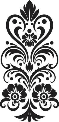 Antique Atmosphere Black Vintage Floral Icon Retro Reflections Vintage Florals in Black