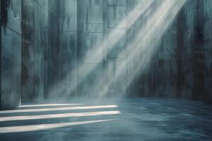 Sunlight filtering through window in urban structure photo