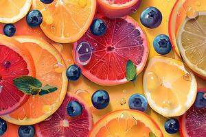Many different types of fruit on the table photo