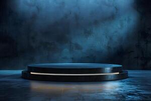 A close up of a round platform on a concrete floor photo