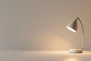 Close-up of lamp on table with white background photo