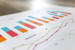A close up of a paper with a graph on it photo