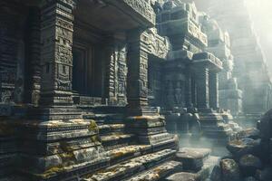A large stone structure with numerous steps photo