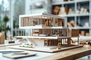 A model building on a table photo