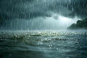 A powerful rush of water cascading down photo