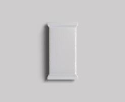 Protein bar packaging white color and foil texture realistic shadow for mockup collection on gray background rendering 3D illustration photo