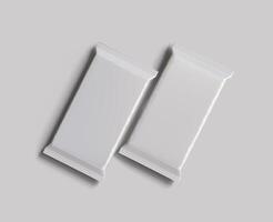 Protein bar packaging white color and foil texture realistic shadow for mockup collection on gray background rendering 3D illustration photo
