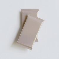 Snack bar protein realistic glossy and, foil texture on white background render illustration photo