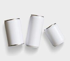 Soda can packaging white color and metal cap on white background 3D render for realistic textures photo