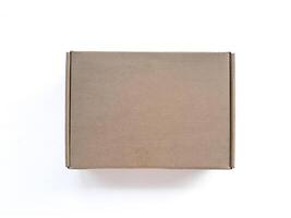 Realistic Empty cardboard Box brown color and high quality isolate on white background photo