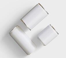 Soda can packaging white color and metal cap on white background 3D render for realistic textures photo