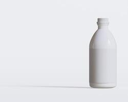 Medical Bottle. Medicine bottle of white color with white cap and blank label isolated on white background. for Mock up collection photo