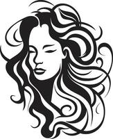 Enigma Expression Elegant Abstract Woman Face Symbol Shadows of Soul Contemporary Graphics of Black Woman Face vector