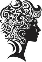 Sleek Shadow Profile Intriguing of Black Woman Face in Abstract Style Ethereal Elegance Contemporary Black Woman Face Element with Abstract Accents vector