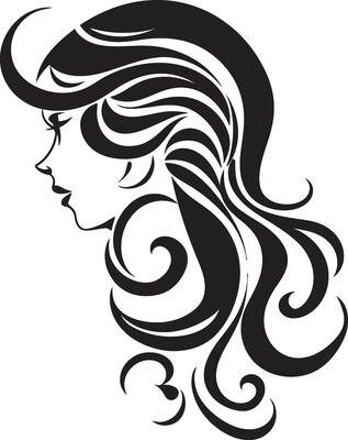 Sleek Shadow Portrait Intriguing Black Woman Face Dark Reflections Refined Abstract Woman Face Symbol