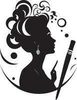 Ethereal Elegance Contemporary Graphics of Black Woman Face in Abstract Form Sleek Silhouette Modern Black Woman Face with Abstract Elements vector