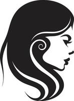 Sleek Shadow Profile Refined Abstract Woman Face Dark Reflections Intriguing Abstract Woman Face Symbol vector