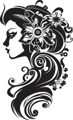 Shadowed Elegance Minimalistic Black Woman Face Element Nocturnal Noir Elegant of Black Woman Face