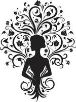 Shadowed Elegance Stylish Abstract Woman Face Art Nocturnal Noir Minimalistic Black Woman Face vector