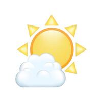 Icon of cloud with sun. Clouds with sun isolated on white background. vector