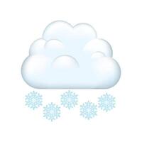 Snowfall clouds icon. Cloud with snow isolated on white background. vector