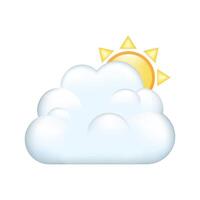 Icon of cloud with sun. Clouds with sun isolated on white background. vector