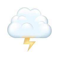 Icon of cloud with lightning. Lightning and thunderstorm icon. vector