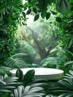 foliage background podium photo
