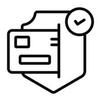 A linear design icon of ATM withdrawal vector