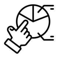 A line design icon of pie graph vector
