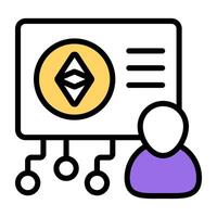 A trendy design icon of ethereum investor vector