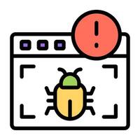 Trendy design icon of web bug vector