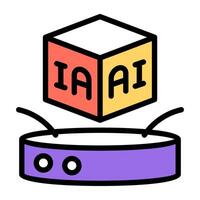 Editable design icon of 3d cube vector