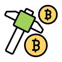 A colored design icon of bitcoin credit card vector