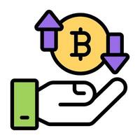 Creative design icon of bitcoin transfer vector