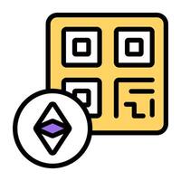A design of ethereum coin vector
