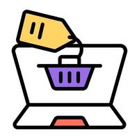 Modern design icon of online shopping vector