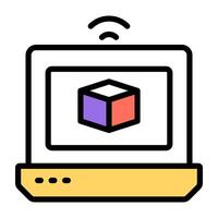 Editable design icon of 3d cube vector