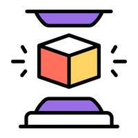 Editable design icon of 3d cube vector