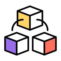 Editable design icon of 3d cubes vector