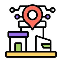 Trendy design icon of building location vector