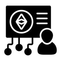 A trendy design icon of ethereum investor vector