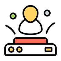 Trendy r design of user hologram, flat editable icon vector