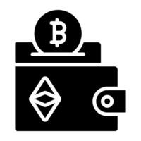 A unique design icon of bitcoin wallet vector