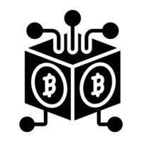 Editable design icon of bitcoin cube vector