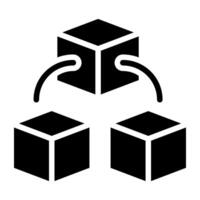 Editable design icon of 3d cubes vector